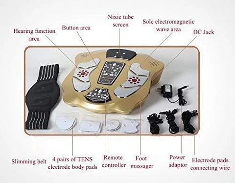 Ultra Therapy Electric Foot Massager Machine for Pain Relief Electric Acupressure Health Protection Machine, Varicose Veins Electromagnetic Wave, Improve Blood Circulation, Full Body Pain Relief & Relaxation Infrared Massage Therapy