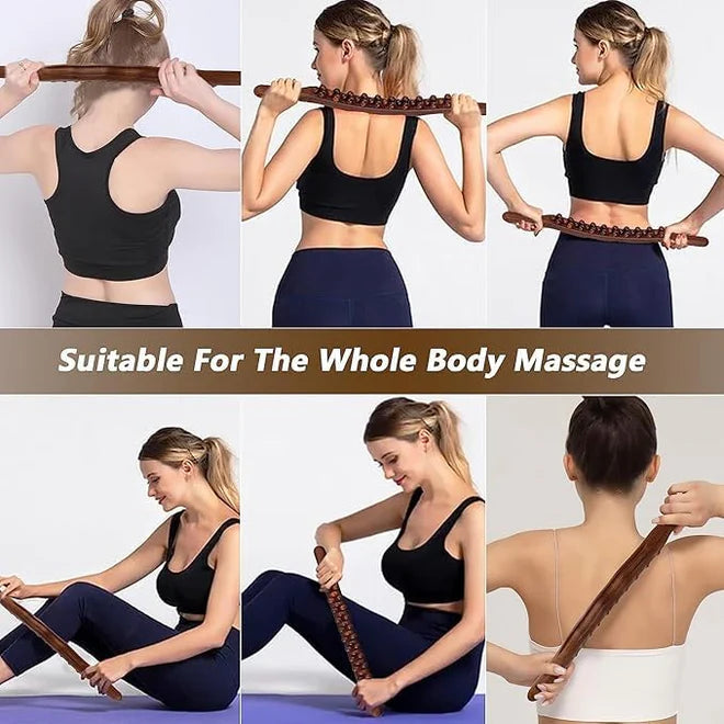 Massage Roller stick Wood Gua Sha Tool Wooden Scraping Therapy Massage for Body Neck Shoulder Back Massager for, Muscle Belly Relief Tool