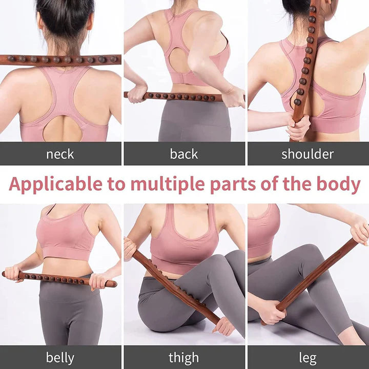 Massage Roller stick Wood Gua Sha Tool Wooden Scraping Therapy Massage for Body Neck Shoulder Back Massager for, Muscle Belly Relief Tool