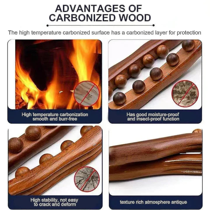 Massage Roller stick Wood Gua Sha Tool Wooden Scraping Therapy Massage for Body Neck Shoulder Back Massager for, Muscle Belly Relief Tool
